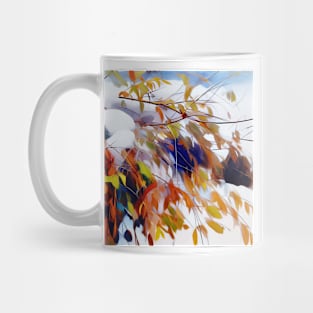 Autumn Leaves on Snow Mug